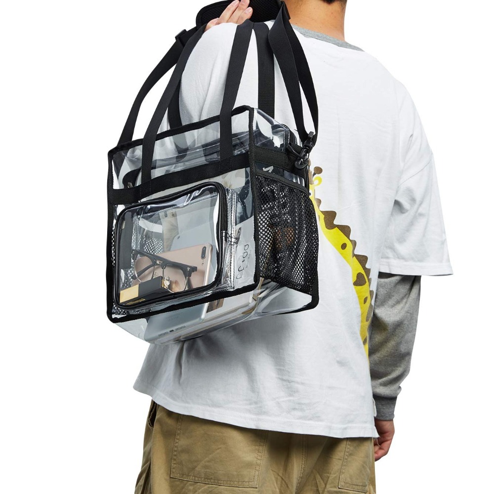Women Bags Work - Sac fourre-tout transparent robuste en plastique,