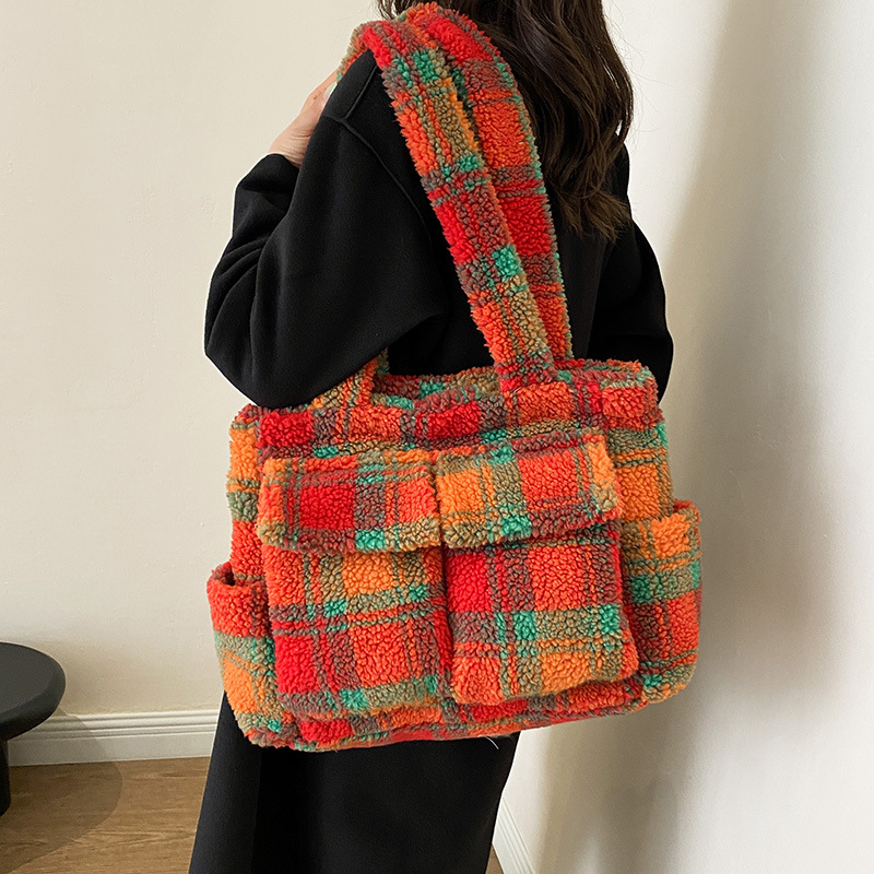 Women'S Tote Bags Designer - Sacs fourre-tout en polaire d'agneau pour